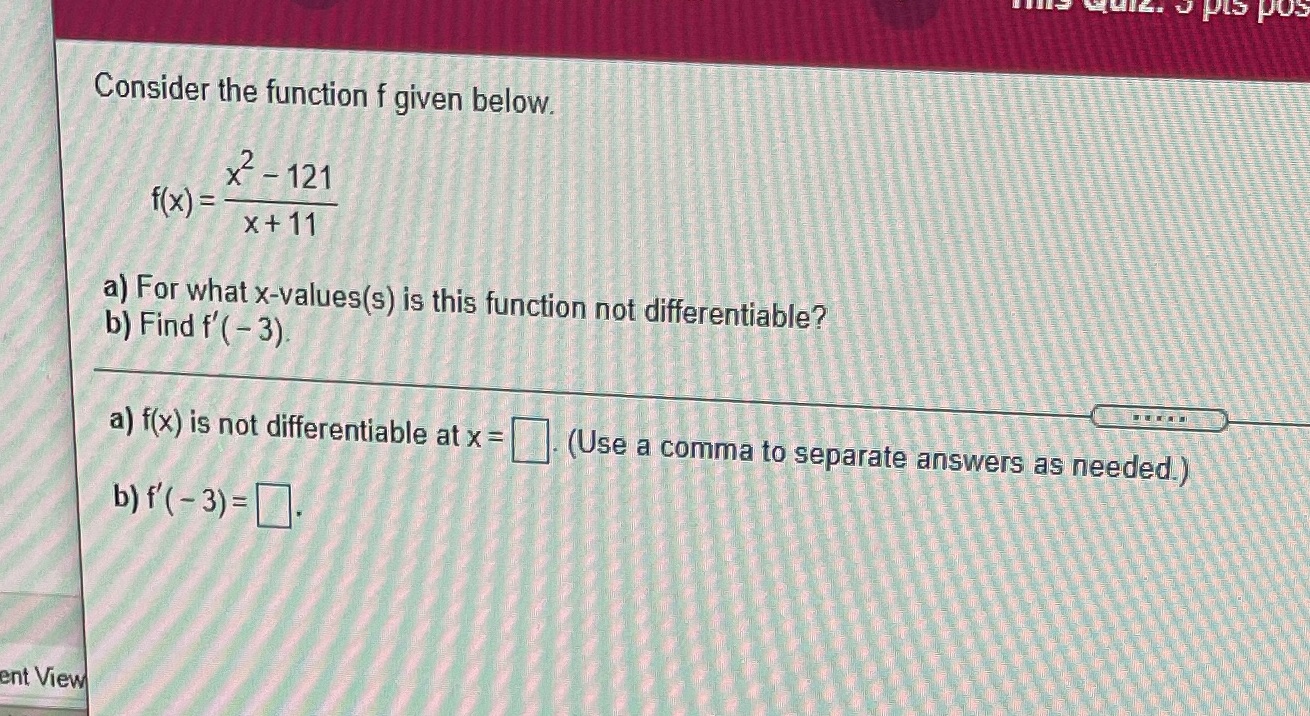 ) = x +11 a) For what x-values(s) is this function not