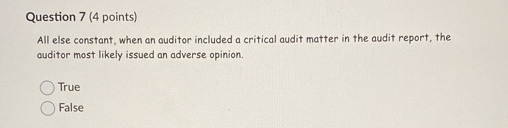 a critical audit matter in the audit report, the auditor most likely