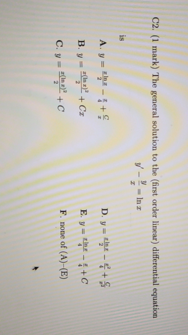 order linear) differential equation = In T A. y = zinc _