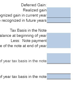  Deferred Gain: Realized gain gnized gain in current year recognized in