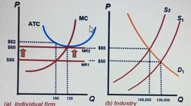 $50 MR1 D1 100 120 Q 100.000 130.000 Q (a) Individual firm