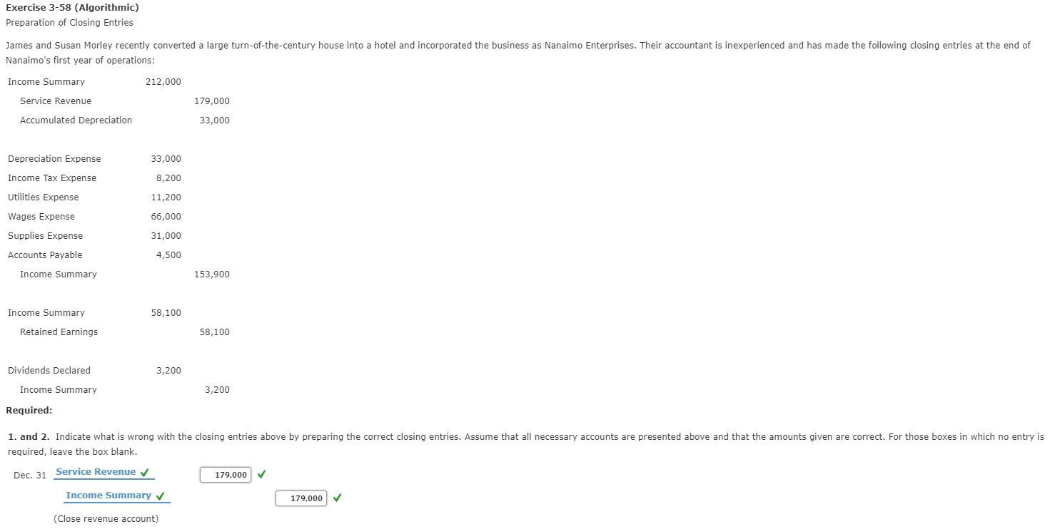 as Nanaimo Enterprises. Their accountant is inexperienced and has made the following