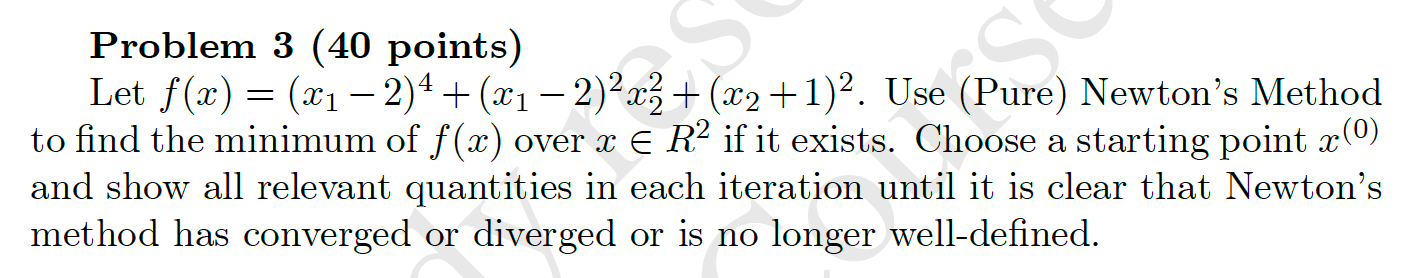  Problem 3 (40 points) Let f (a) = (21 -2)4+ (21
