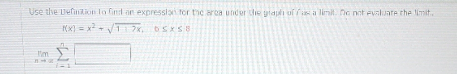 please answer this question Use the Definition to find an expression