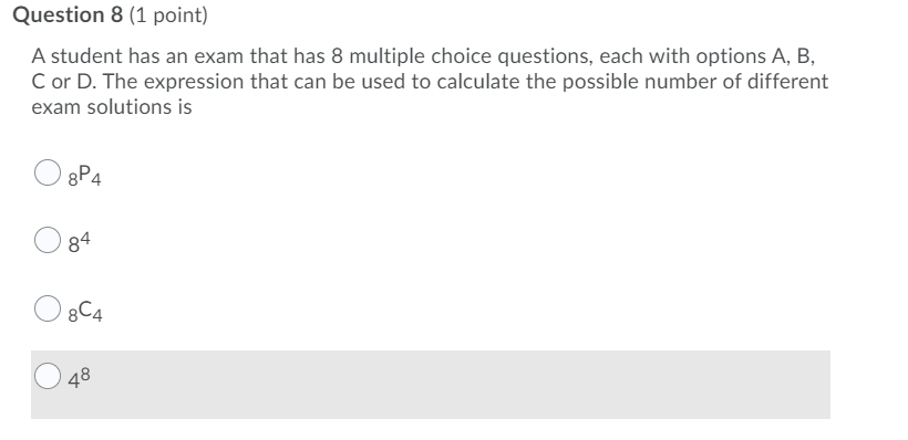 options A, B, C or D. The expression that can be used
