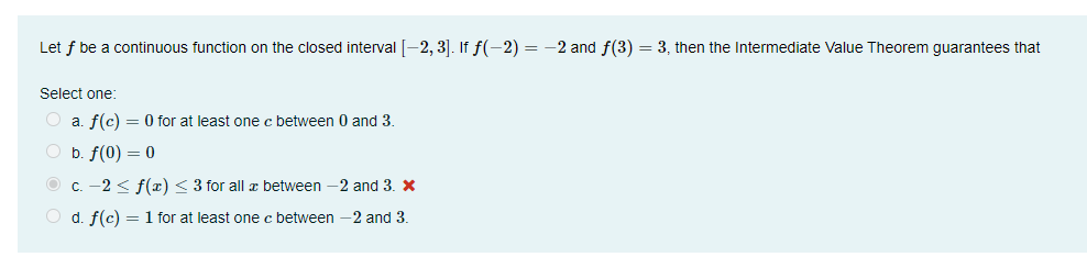  Let f be a continuous function on the closed interval [2,