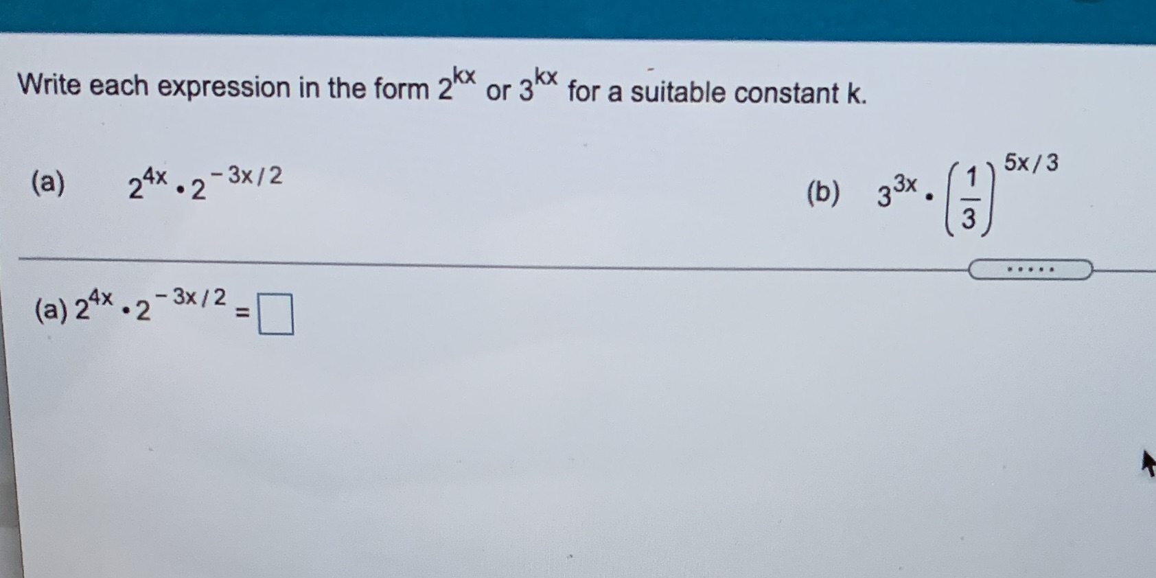 suitable constant k. 5x / 3 (a) 4x . 2 - 3x
