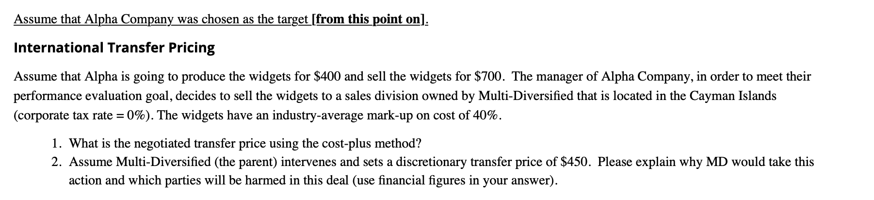 require a return of at least 5%.The information about these targets is