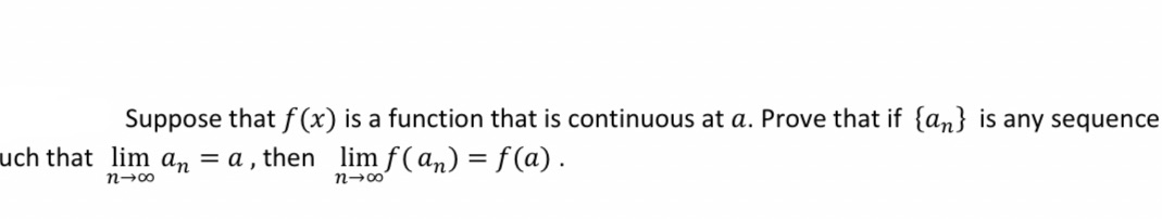 a. Prove that if {an} is any sequence uch that lim an