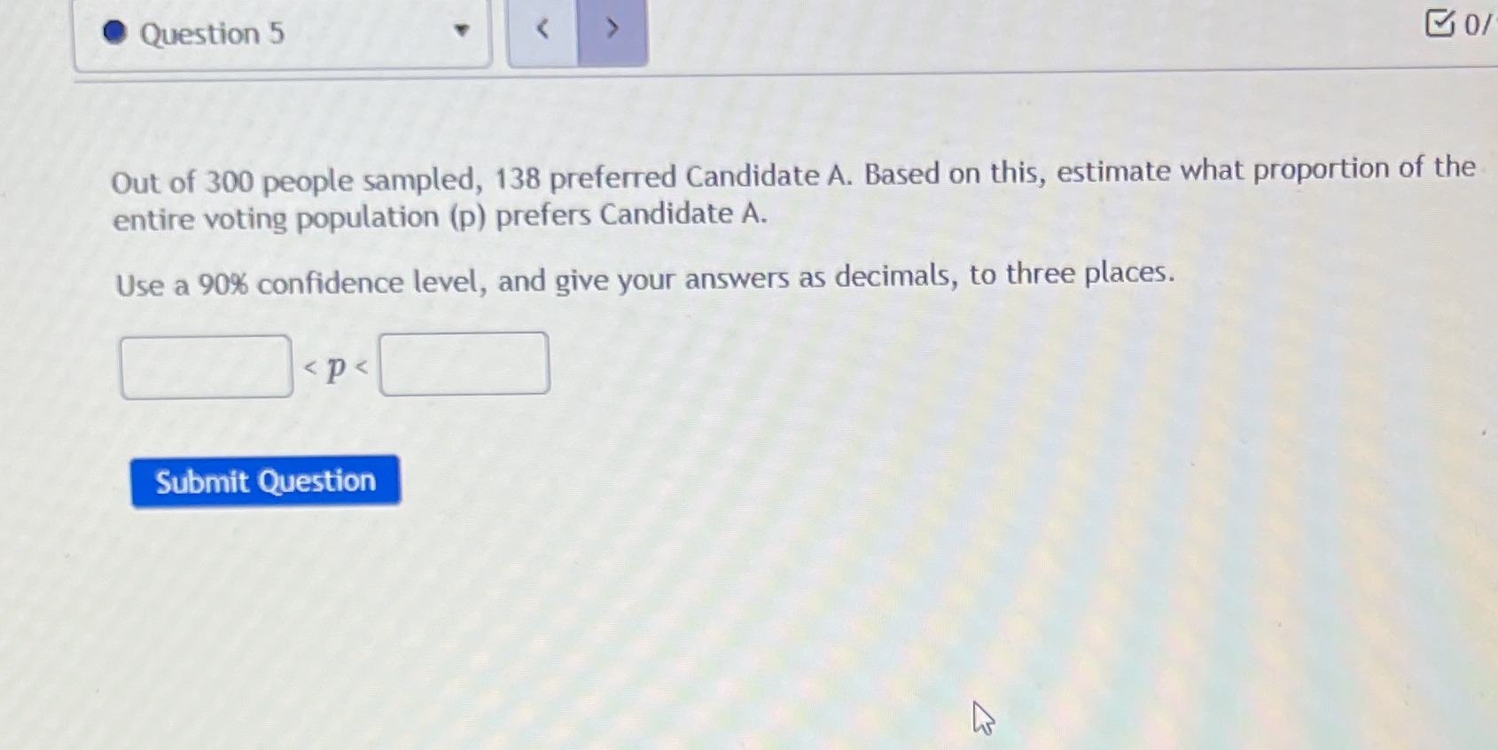 on this, estimate what proportion of the entire voting population (p) prefers