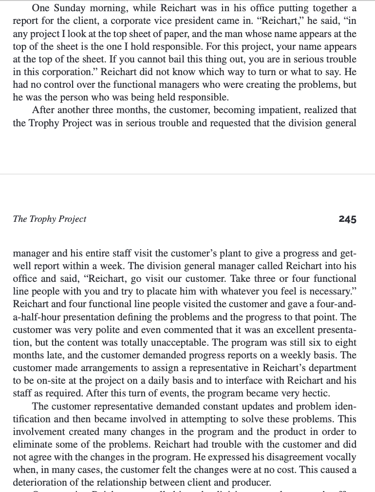 involved with the project from its conception. When the Trophy Project was