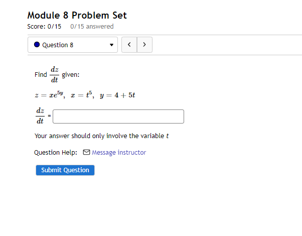Module 8 Problem Set Score: 0/15 0/15 answered . Question 8