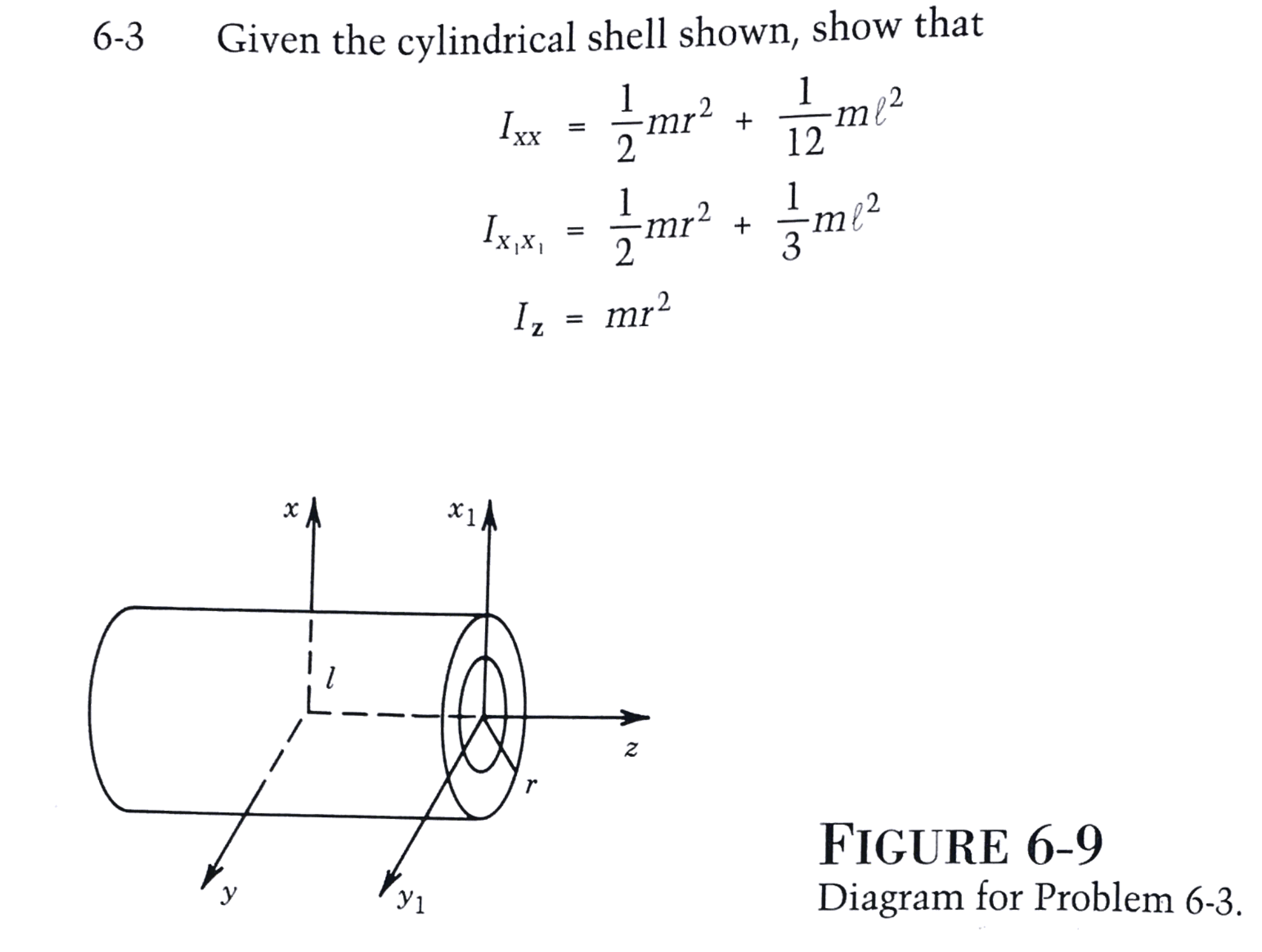 6-3 Given the cylindrical shell shown, show that 12 x IXI -