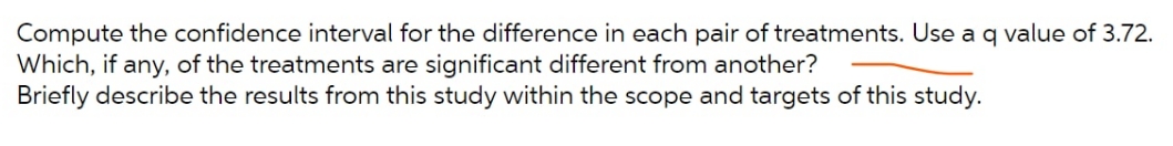 pair of treatments. Use a :1 value of 3.72. Which. if any,
