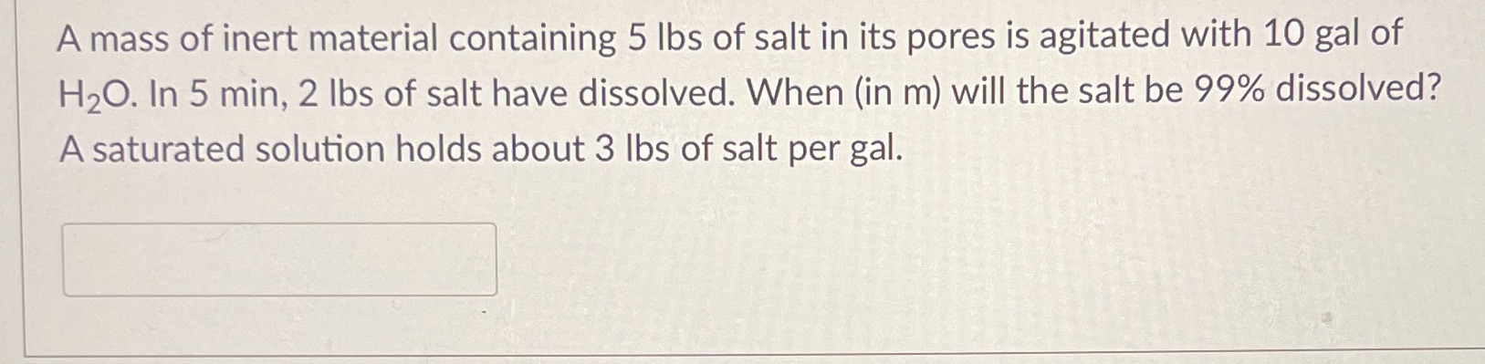 values are accepted A mass of inert material containing 5 lbs of