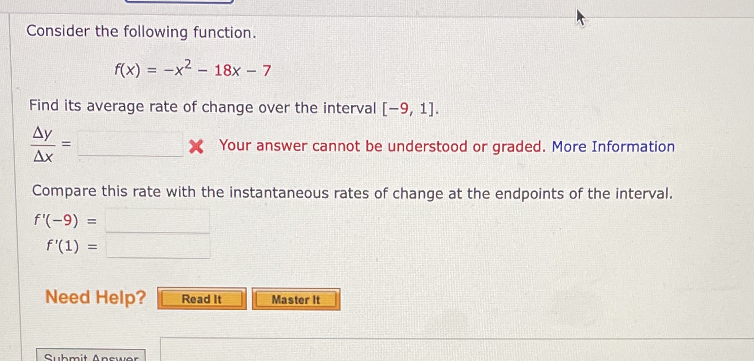  Consider the following function. f(x) = -x2 - 18x - 7