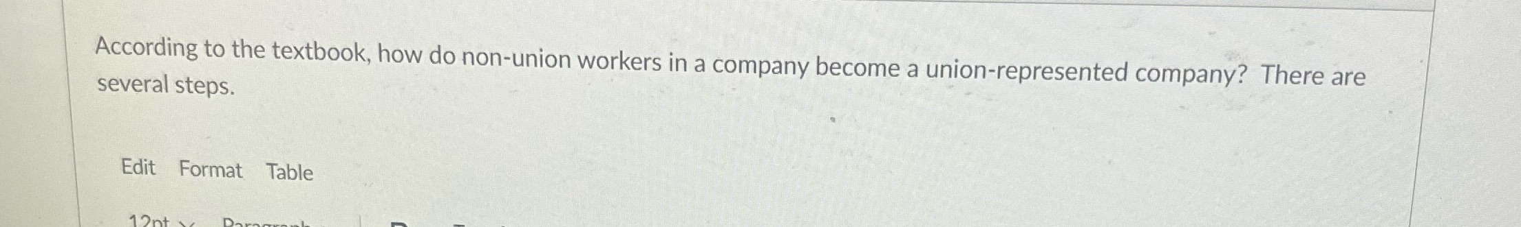  According to the textbook, how do non-union workers in a company