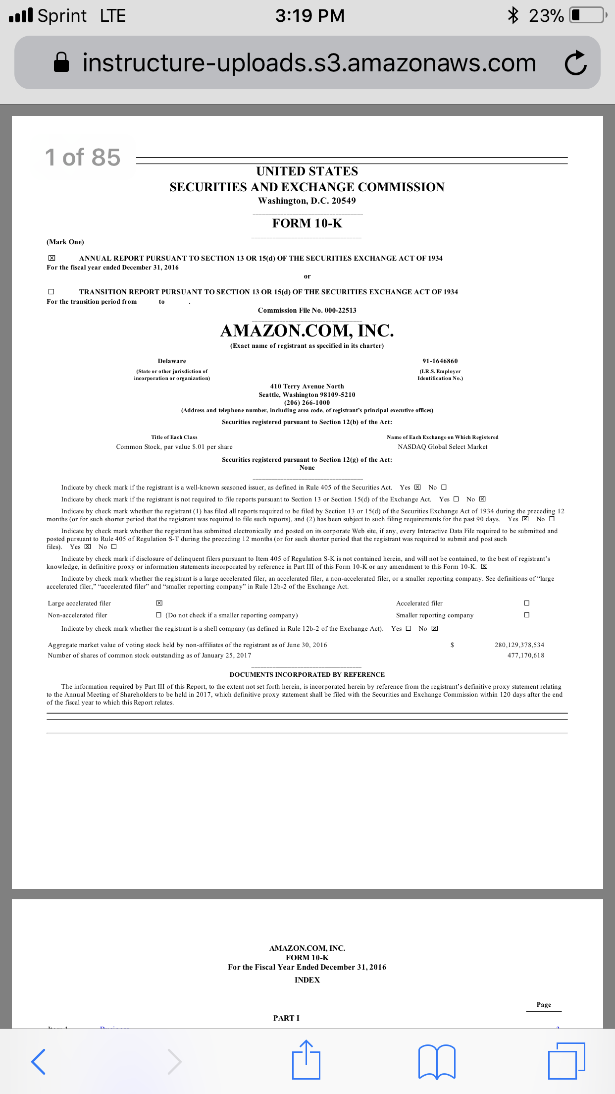  1. What are the key operating segments at Amazon? How much