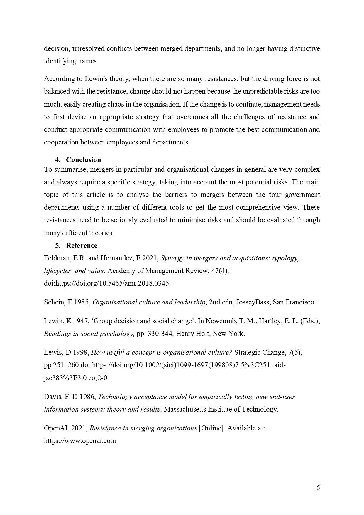 and 'new look' for the combined department moving forward. 3. Strategies and