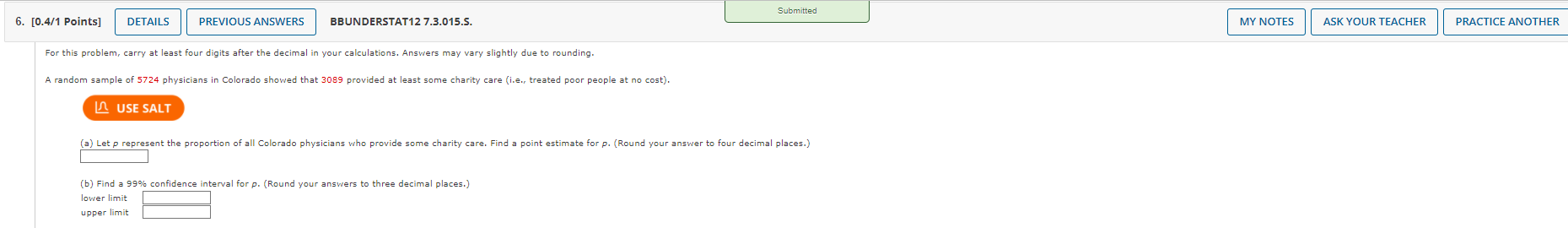 with mean and sample standard deviation keys to find the sample mean