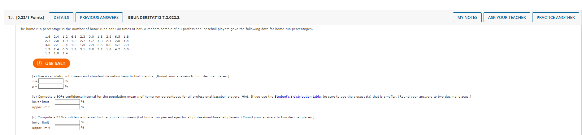 upper limit Need Help? Read It Master It9. [-/1 Points] DETAILS BBUNDERSTAT12