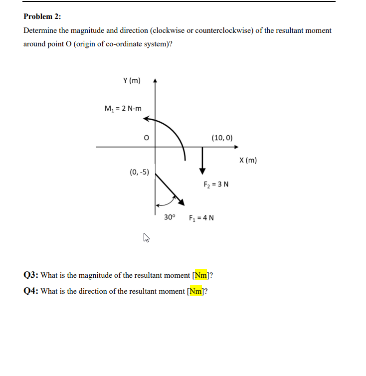  please help Problem 2: Determine the magmitude and direction (clockwise or