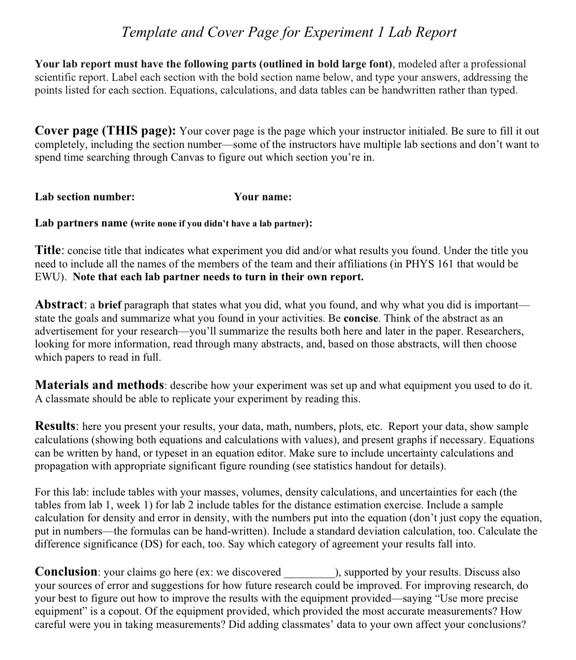tools should be at your lab station; check the list below to