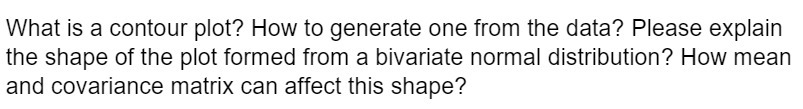 data? Please explain the shape of the plot formed from a bivariate