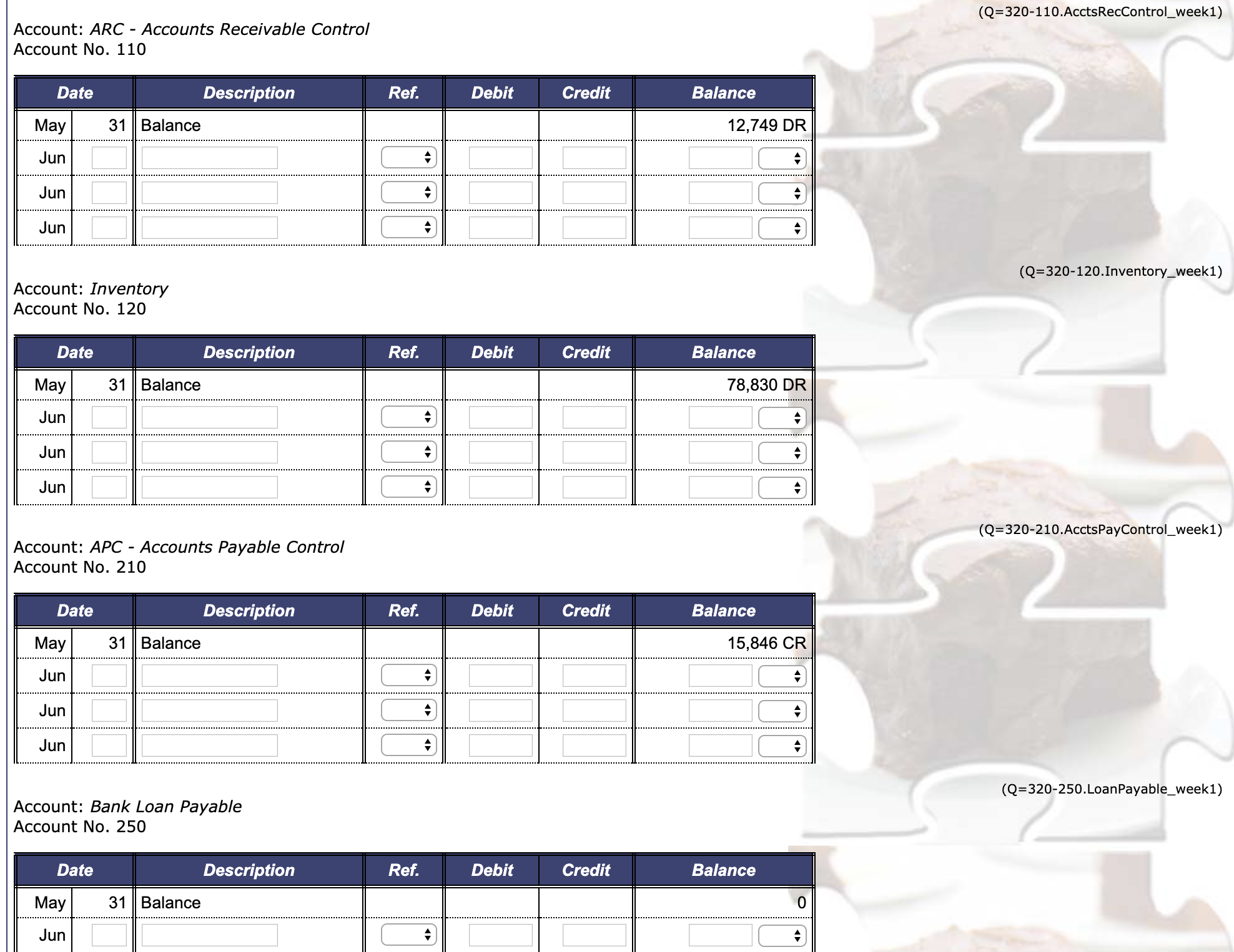 June: Week 1 Date Transaction description 1 Obtained a loan of $43,000