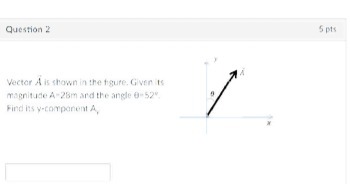 magnitude A-28m ard the angle 0 s?" Find his y-component A