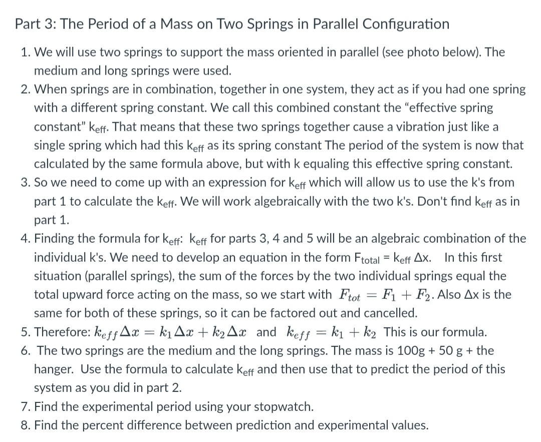 a Spring Spring [D x1 Part 2: Mass on a Single Spring