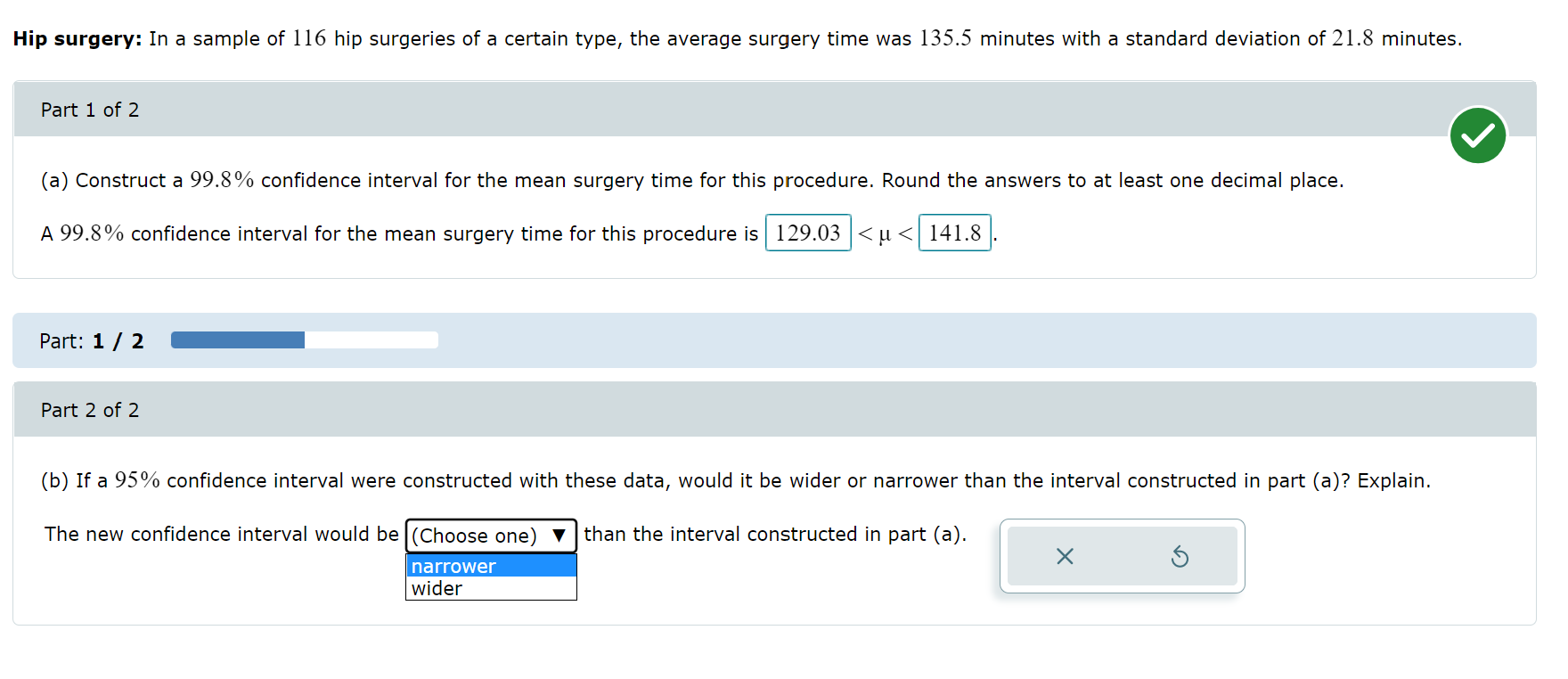 sample of 261 students who were taking online courses were asked to