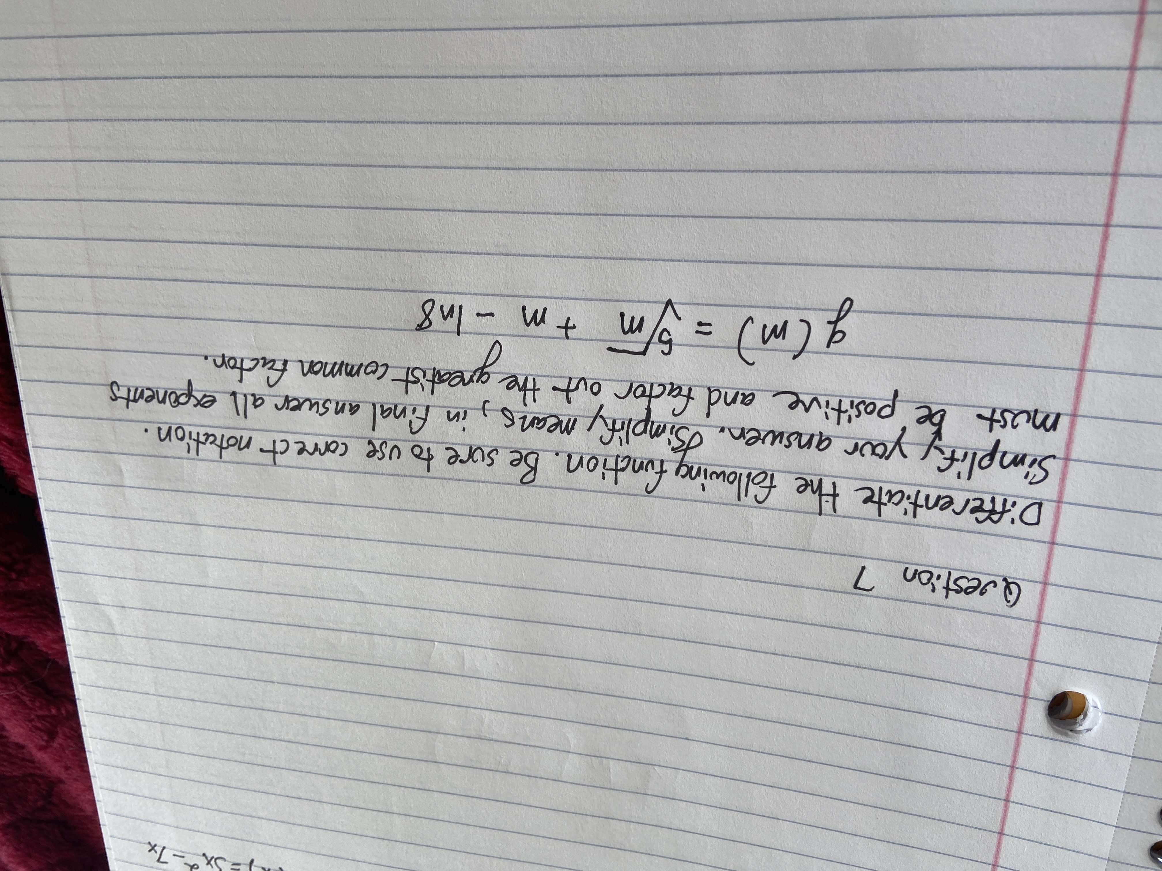 sure to use correct notation. Simplify your answer. simplify means, in final