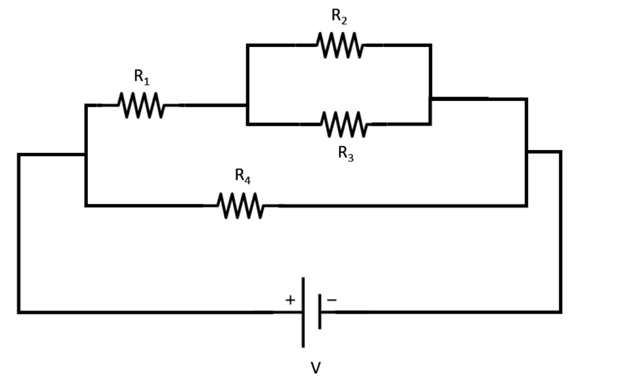  The figure below shows a resistor network. 