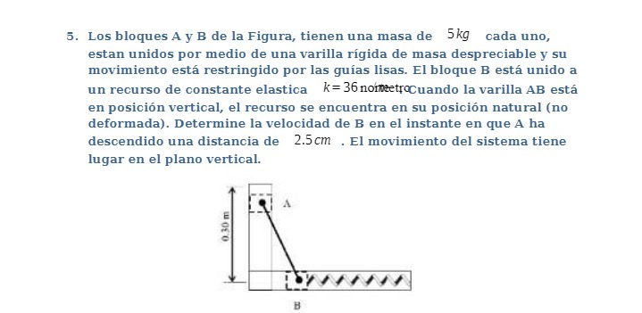 5. Los bloques A y B de la Figura, tienen una masa