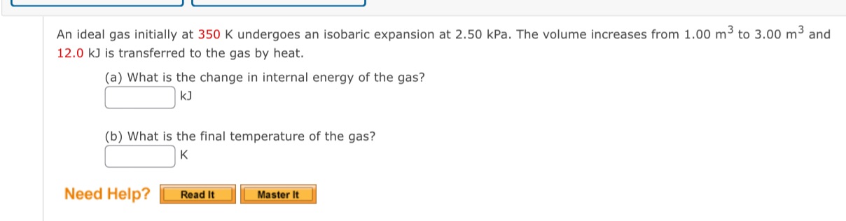 A e ) An ideal gas initially at 350 K undergoes