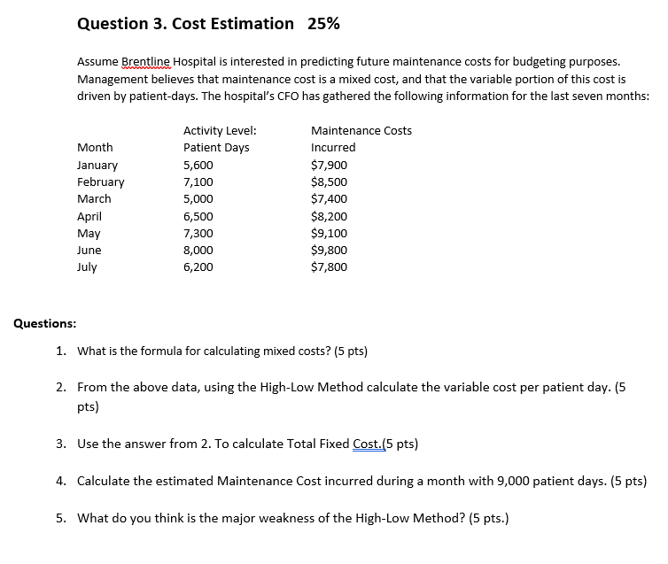 future maintenance costs for budgeting purposes. Management believes that maintenance cost is