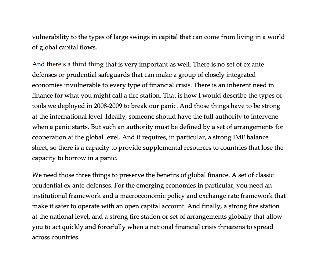 the experience of the crisis changed your view of the central bank