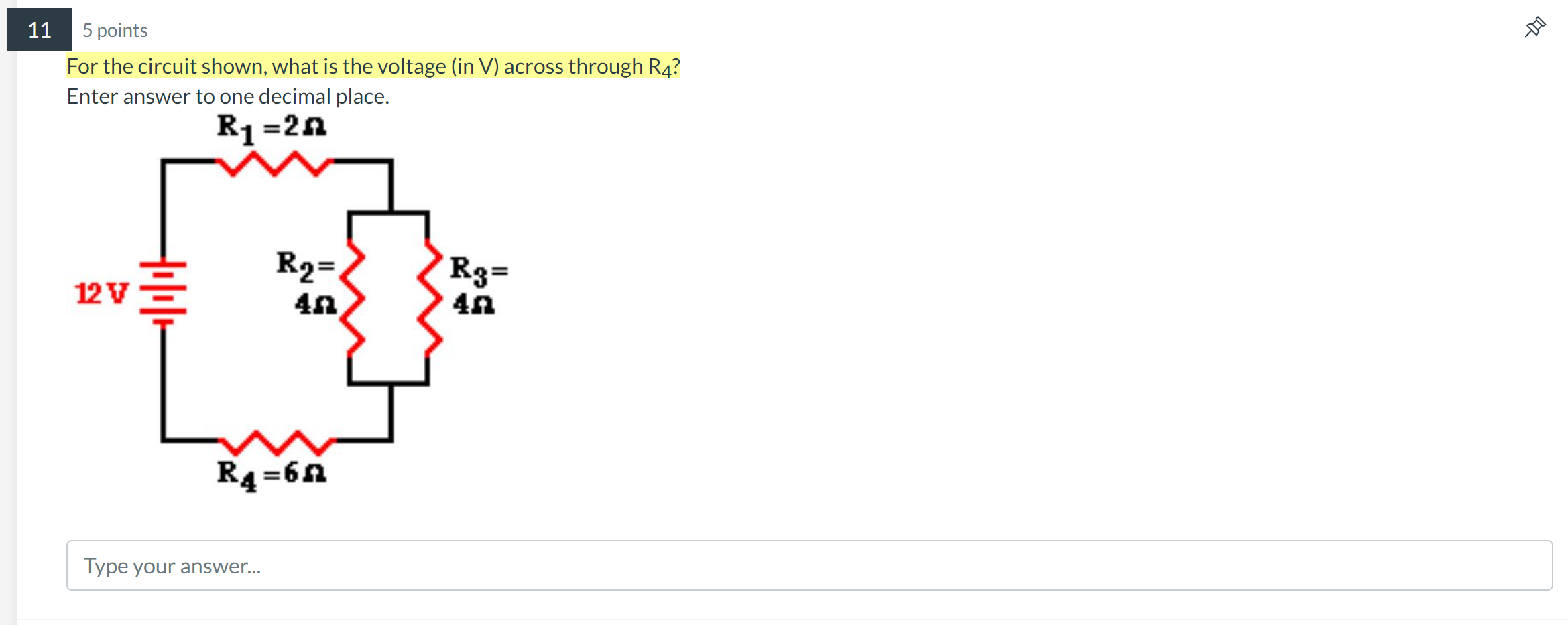 (in A) owing through R1? Enter answer to one decimal place. R1
