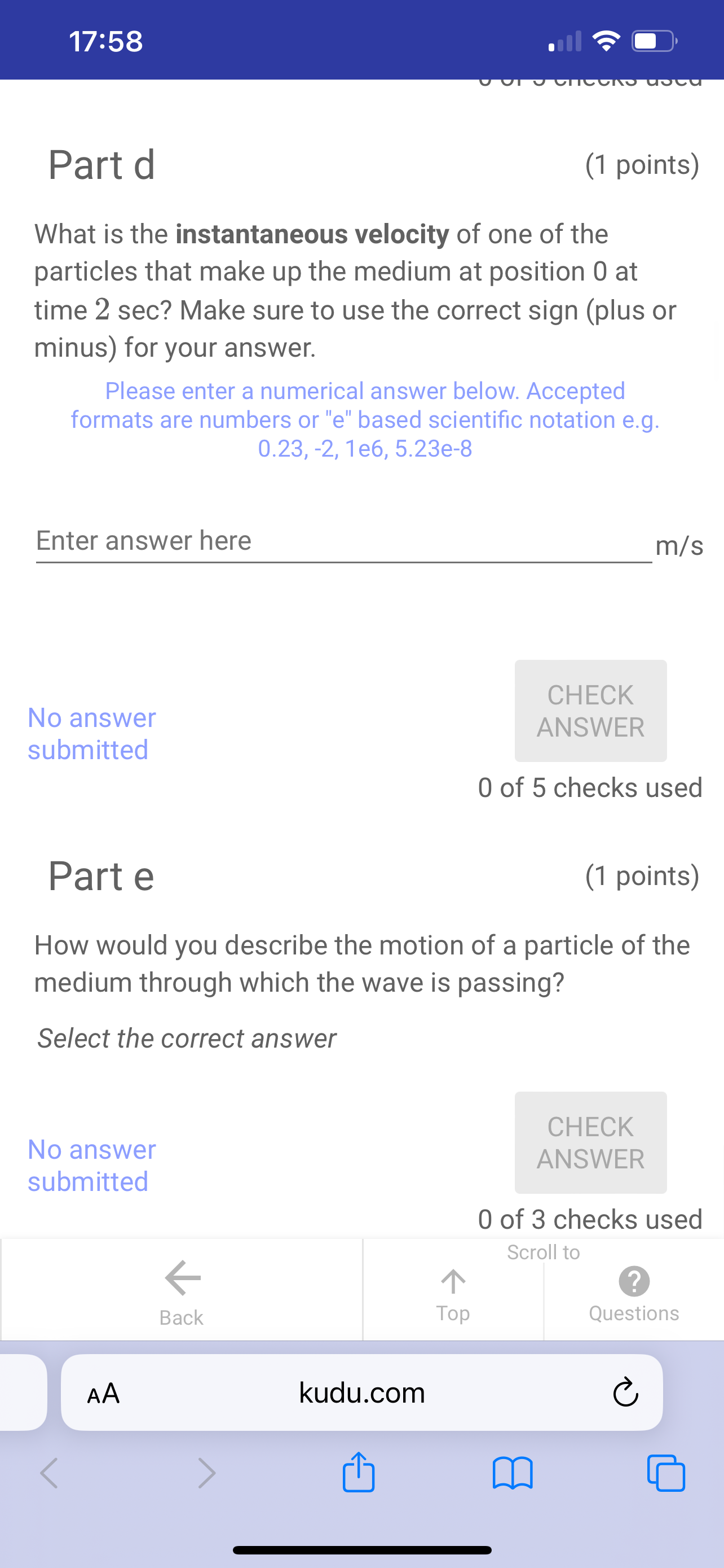answer in Hz (pushes persecond) Please enter a numerical answer below. Accepted