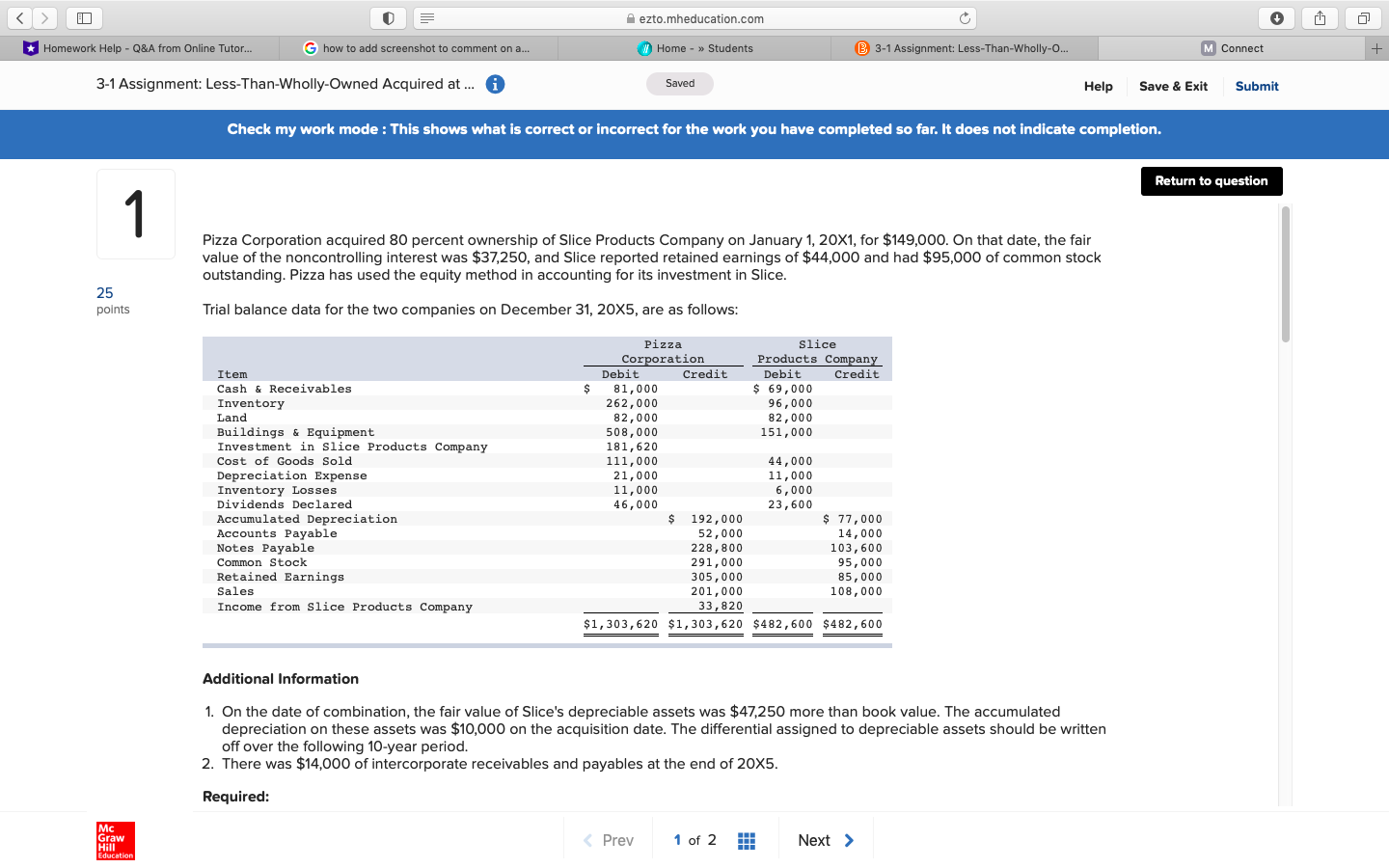 ezto.mheducation.com *Homework Help - Q&A from Online Tutor. G how to