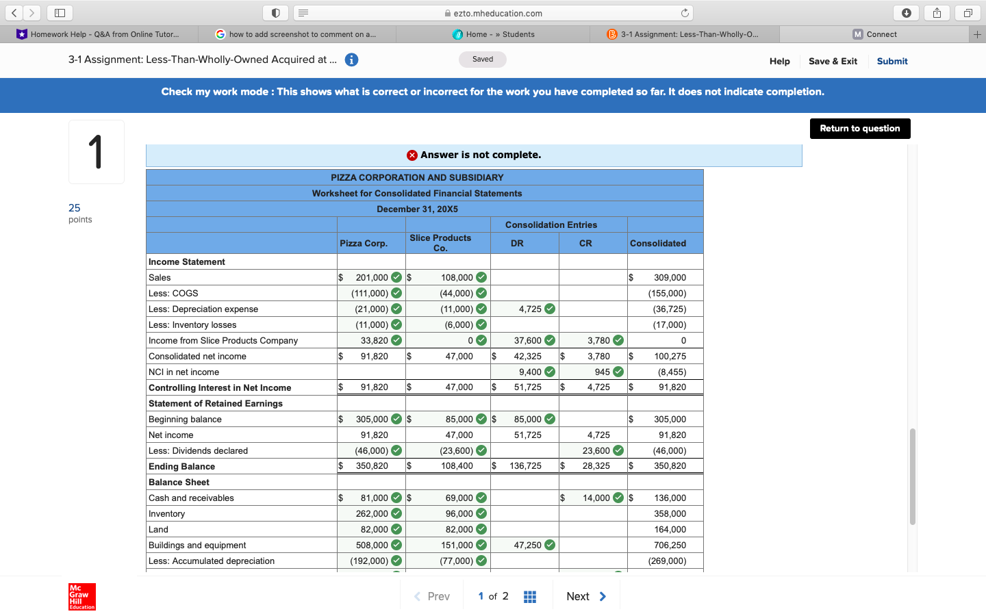 Save & Exit Submit Check my work mode : This shows what