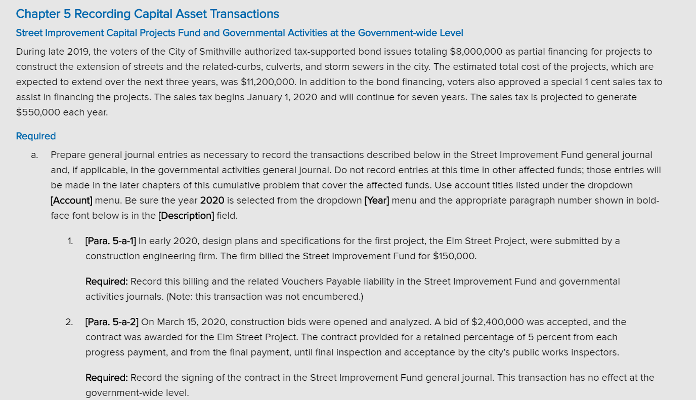  Chapter 5 Smithvile short version Chapter 5 Recordlng Capltal Asset Transactions