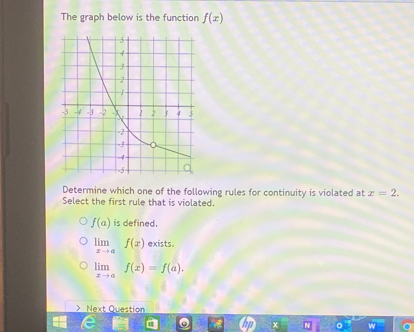  The graph below is the function f(x) -3 Determine which one