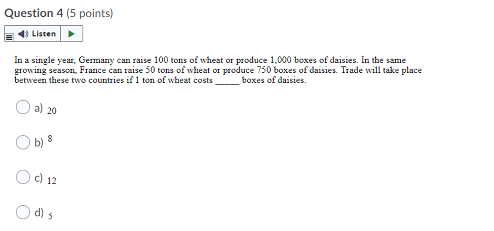 phone for 15 box(es) of lilies. Table: The Production Possibility Frontier for