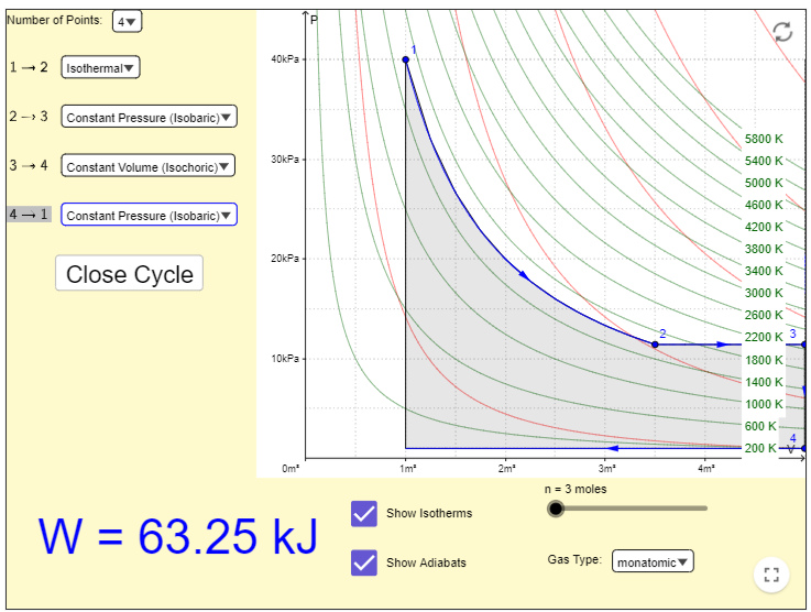 umber of Points: Isothermal Y Constant Pressure (Isobaric)V Constant Volume (Isochoric)' Constant