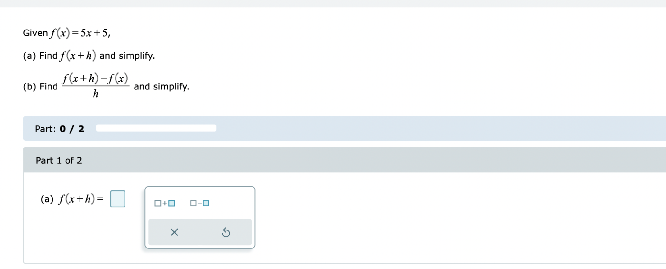 form. Select "Undefined" if applicable. g (f (5)) is OV Undefined X
