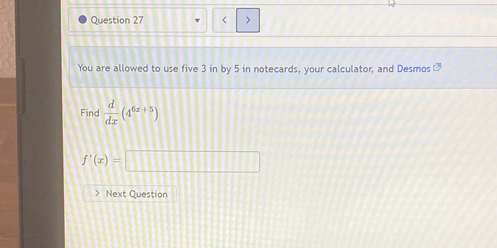 Question 27 > You are allowed to use five 3 in