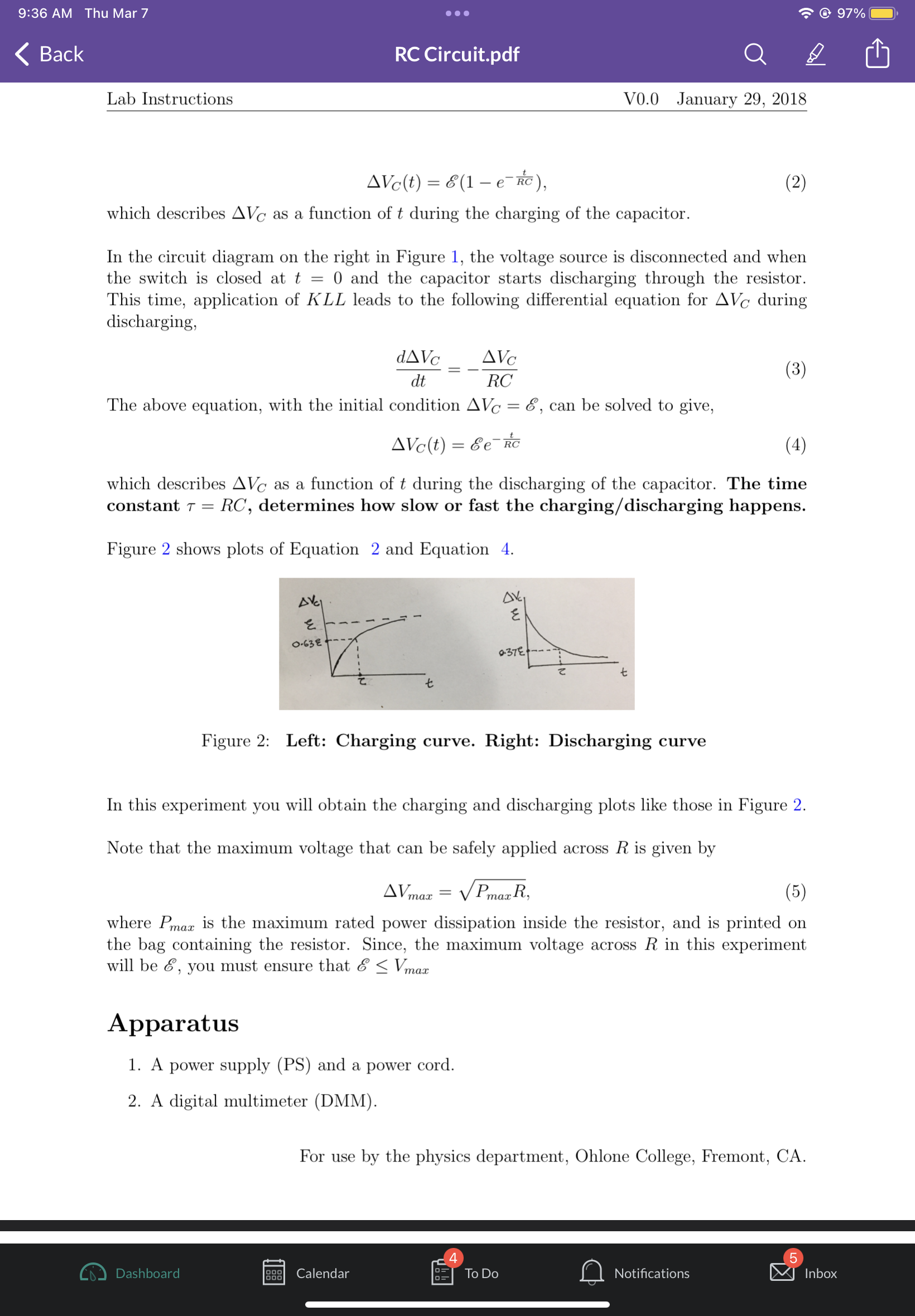 January 29, 2018 A Simple RC Circuit Objective To study the charging