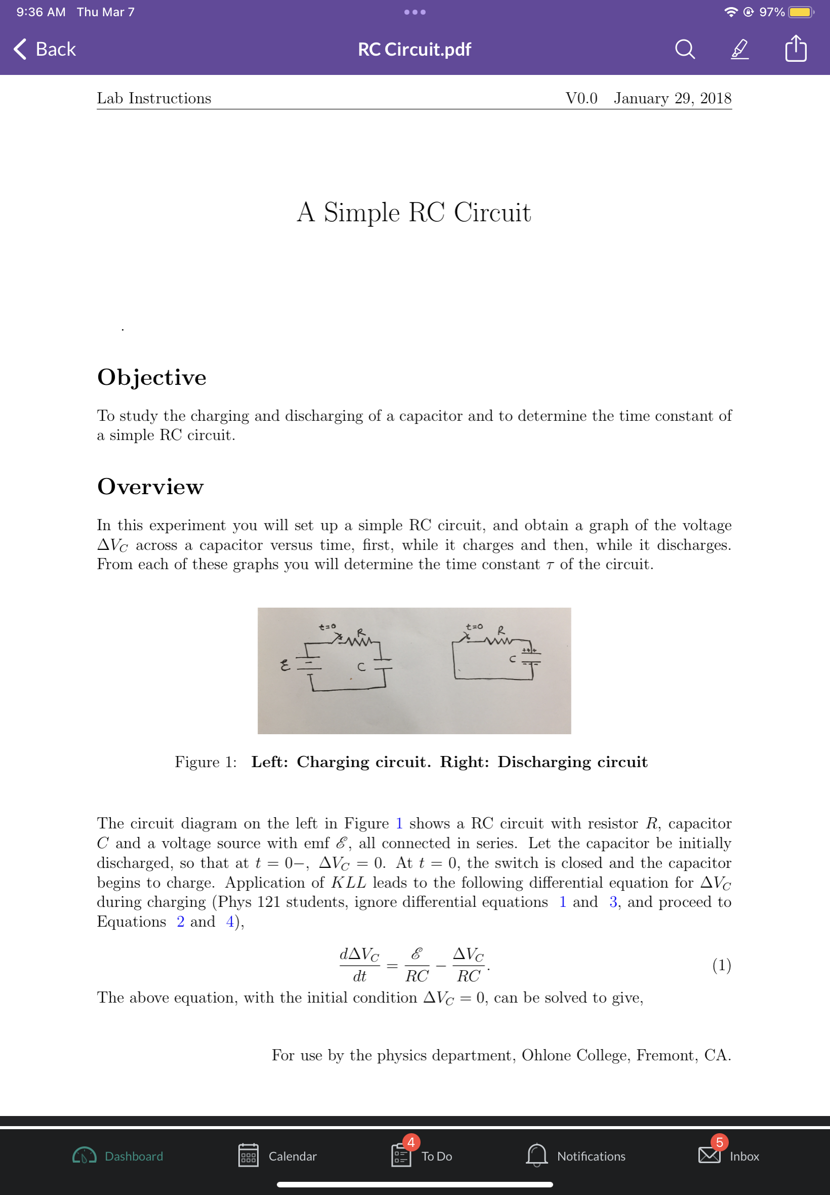 it discharges. From each of these graphs you will determine the time